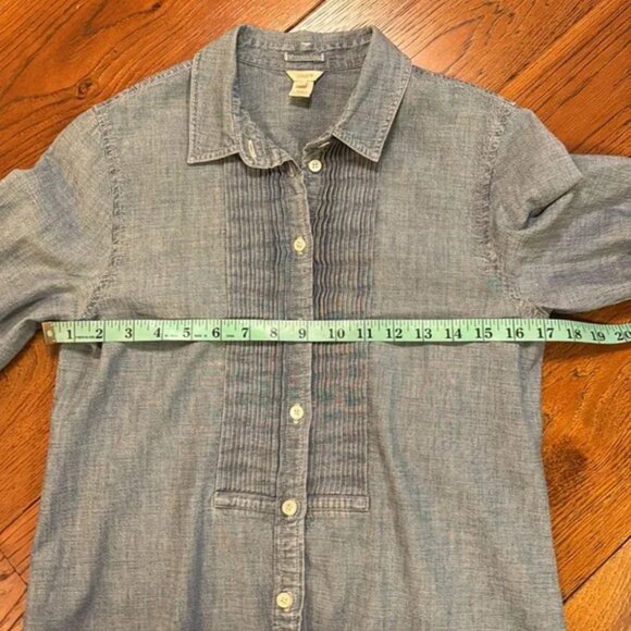 J. Crew Pleated Tuxedo Chambray button up shirt size 4 - Picture 5 of 6